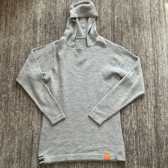 Paka Handmade Alpaca Blend Grey Hoodie Sweater, Size XS - Picture 1 of 9